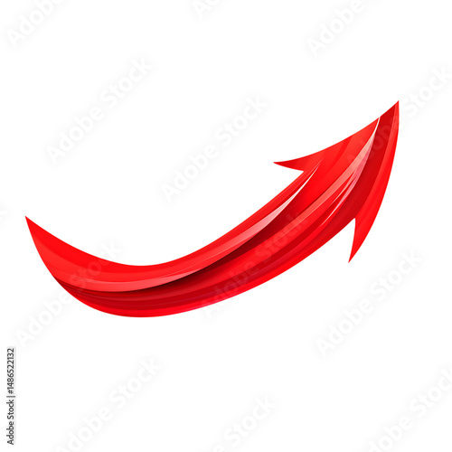 Modern Arrow with Smooth Flowing Curves in Deep Ver Isolated on Transparent Background