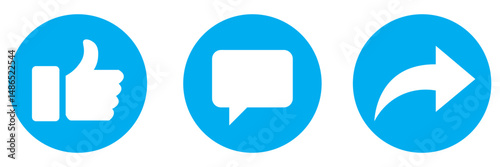 Like, comment, and share icon in line design. Love, speech bubble, and arrow repost outline sign symbol