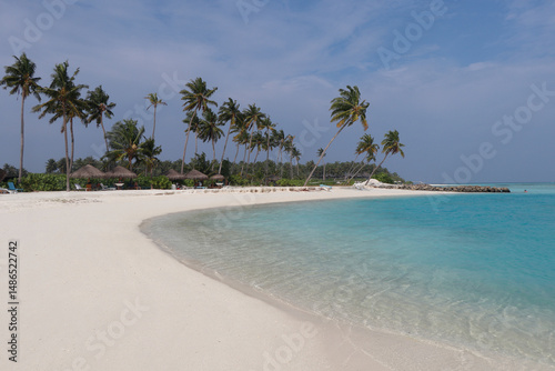 Fototapeta Naklejka Na Ścianę i Meble -  Tropical beach with palm trees