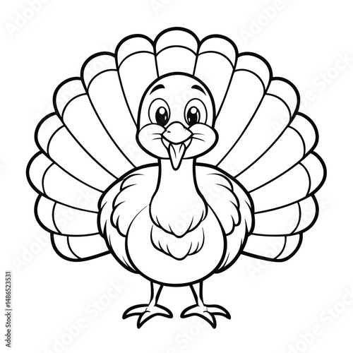 Adorable Turkey Coloring Page: Free Printable Coloring Page