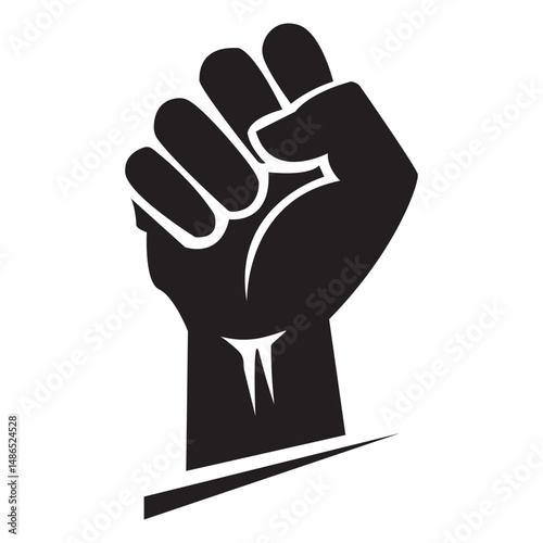 raised fists icon Outline vector logo for web ui