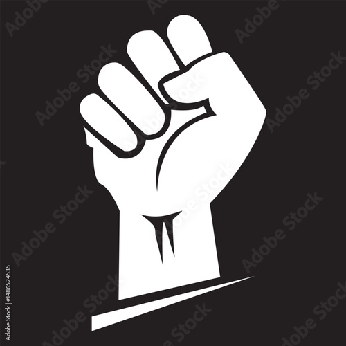 raised fists icon Outline vector logo for web ui