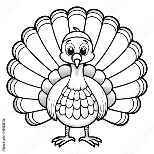 Cute Turkey Coloring Page: Free Printable Thanksgiving Turkey Coloring Page