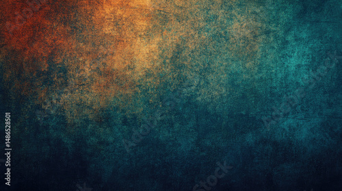 Textured abstract backdrop with gradients of orange, yellow, and blue hues