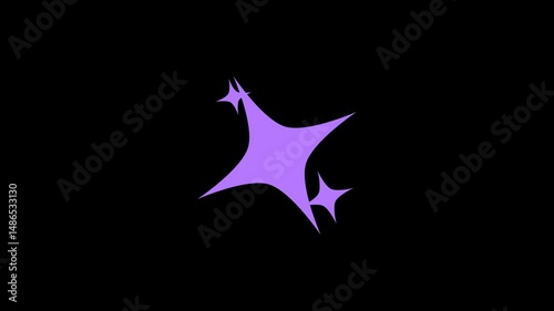 Video footage animation of glowing stars sparkle in 4K with alpha transparent background. Ideal for magical effects, UI highlights, intros, transitions, and decorative visual elements.