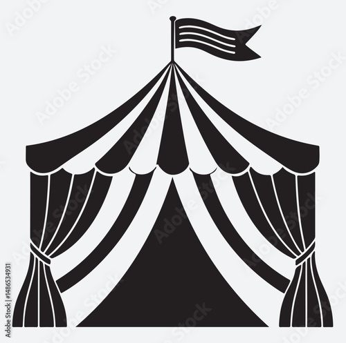 circus tent silhouette vector art illustration, circus tent vector illustration
