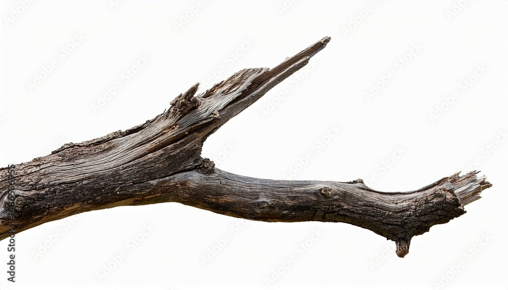 Fototapeta premium dried old spooky dead tree branch isolated on transparent white background cut out