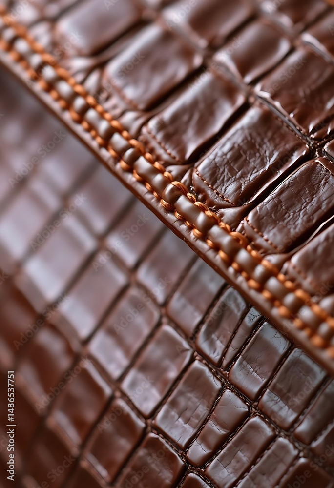 Obraz premium close up of a brown alligator skin wallet