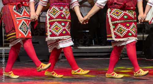 Macedonian Folklore Dance – Traditional Women Dancers Holding Hands 
