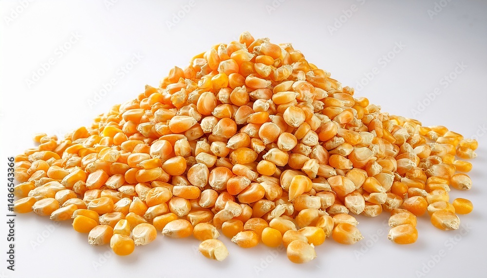 dried corn kernels placed on white background dried corn kernels placed on white background