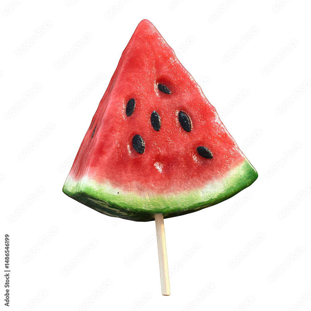 Watermelon slice lollipop isolated Watermelon slice lollipop isolated