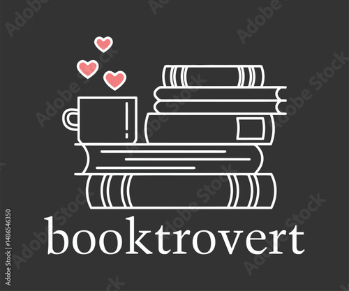 Booktrovert, Trendy and fun book lover t shirt design featuring reading quotes and stylish graphics for bibliophiles and bookworms