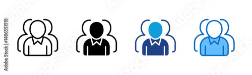 Team Leader - Multi Style - front-facing person with two behind, symbolizing leadership, team planning, or role assignment
