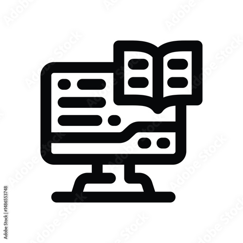 online learning line icon. Clean and minimalist vector icon for websites, mobile apps, presentations, and logos. Fully scalable and customizable for any project.