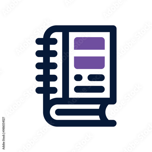 notebook duotone icon. Sleek and modern vector icon for websites, mobile apps, marketing materials, and corporate design. Fully scalable and ready to use.