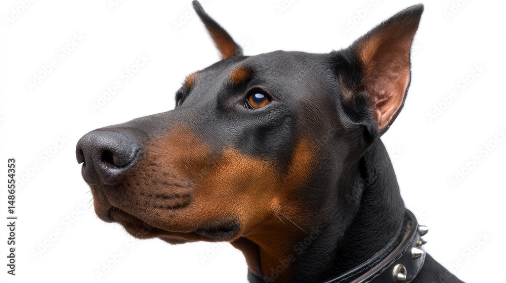 Doberman Pinscher Profile: A Striking Portrait in Elegant Black Doberman Pinscher Profile: A Striking Portrait in Elegant Black
