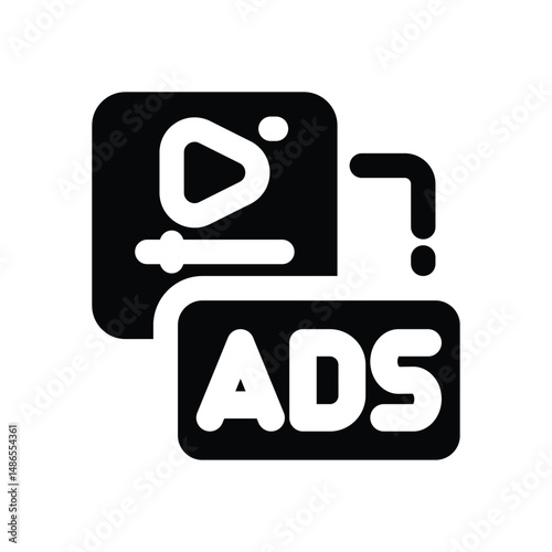 youtube glyph icon. Strong and solid vector icon for websites, mobile interfaces, presentations, and visual branding. High quality and easy to edit.