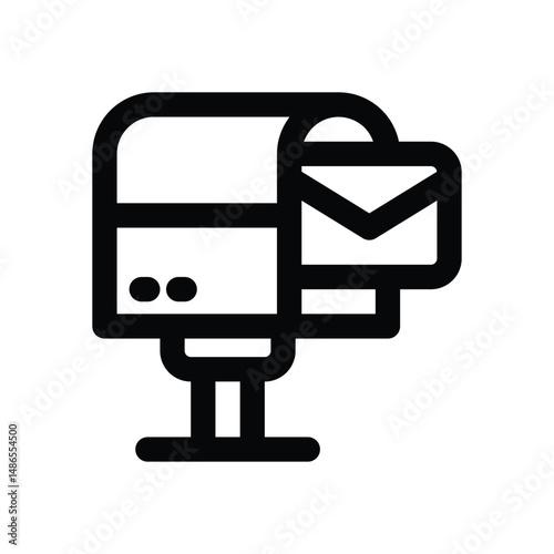 mailbox line icon. Clean and minimalist vector icon for websites, mobile apps, presentations, and logos. Fully scalable and customizable for any project.