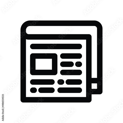 news paper line icon. Clean and minimalist vector icon for websites, mobile apps, presentations, and logos. Fully scalable and customizable for any project.