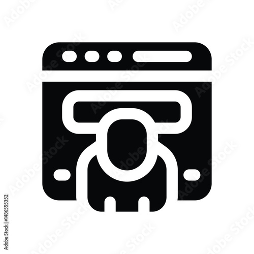 visitor glyph icon. Strong and solid vector icon for websites, mobile interfaces, presentations, and visual branding. High quality and easy to edit.