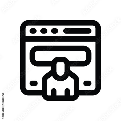 visitor line icon. Clean and minimalist vector icon for websites, mobile apps, presentations, and logos. Fully scalable and customizable for any project.