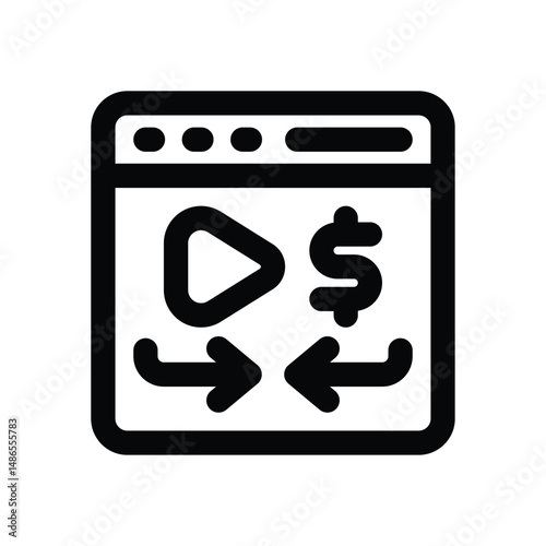 monetization line icon. Clean and minimalist vector icon for websites, mobile apps, presentations, and logos. Fully scalable and customizable for any project.