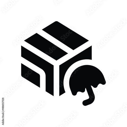 insurance delivery glyph icon. Strong and solid vector icon for websites, mobile interfaces, presentations, and visual branding. High quality and easy to edit.