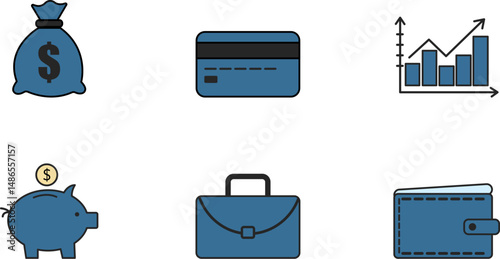 finance icons set