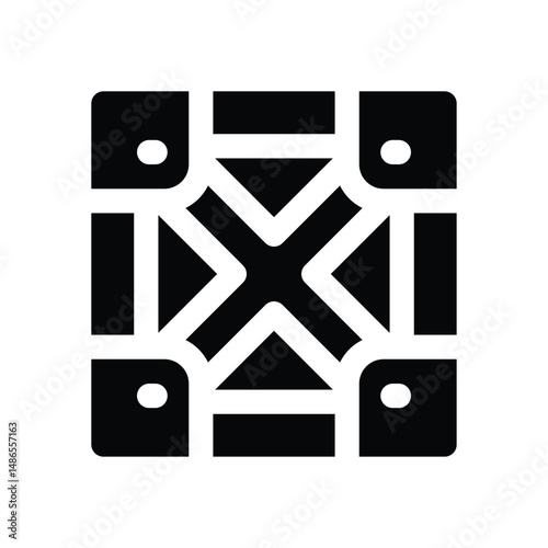 cargo box glyph icon. Strong and solid vector icon for websites, mobile interfaces, presentations, and visual branding. High quality and easy to edit.