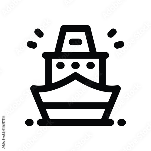ship line icon. Clean and minimalist vector icon for websites, mobile apps, presentations, and logos. Fully scalable and customizable for any project.