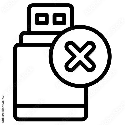usb alert line icon
 