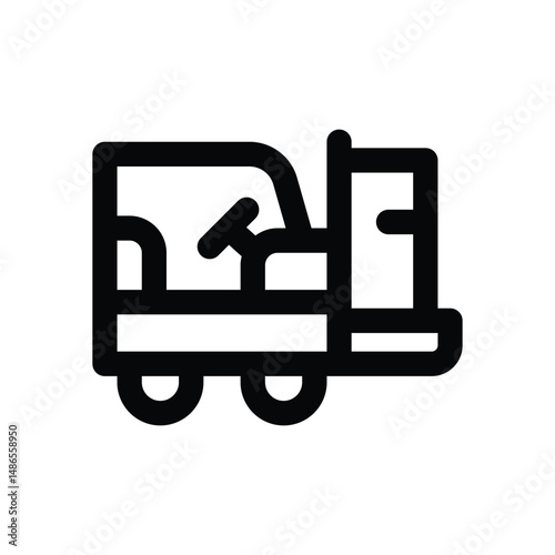 forklift line icon. Clean and minimalist vector icon for websites, mobile apps, presentations, and logos. Fully scalable and customizable for any project.