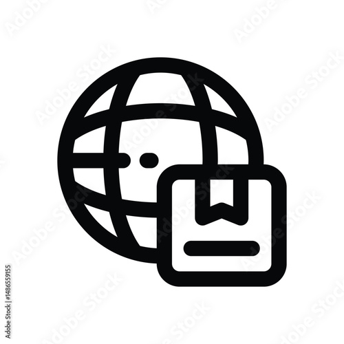global delivery line icon. Clean and minimalist vector icon for websites, mobile apps, presentations, and logos. Fully scalable and customizable for any project.