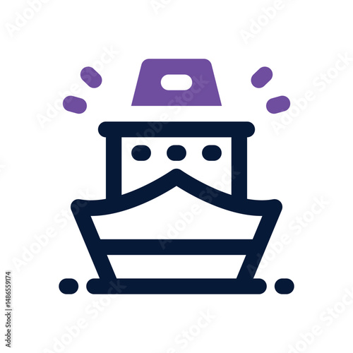 ship duotone icon. Sleek and modern vector icon for websites, mobile apps, marketing materials, and corporate design. Fully scalable and ready to use.
