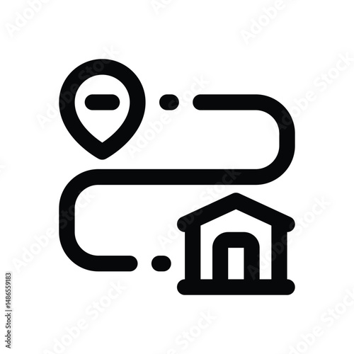 delivery route line icon. Clean and minimalist vector icon for websites, mobile apps, presentations, and logos. Fully scalable and customizable for any project.