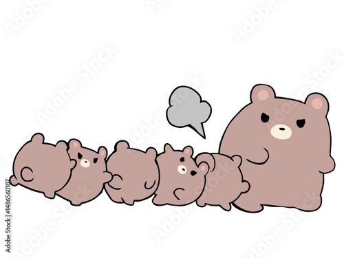くま ドミノ倒し