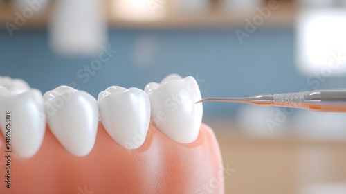 Dental checkup with tool