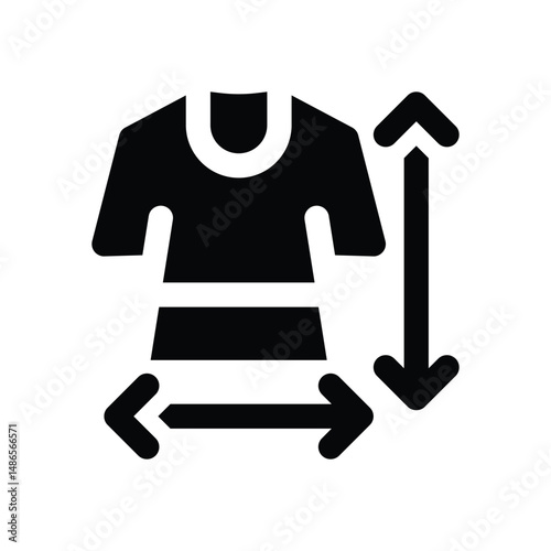 size shirt glyph icon. Strong and solid vector icon for websites, mobile interfaces, presentations, and visual branding. High quality and easy to edit.