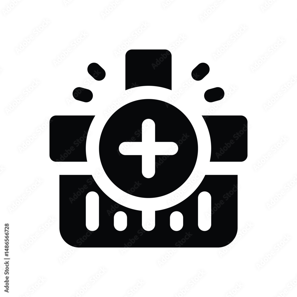 Obraz premium add to basket glyph icon. Strong and solid vector icon for websites, mobile interfaces, presentations, and visual branding. High quality and easy to edit.