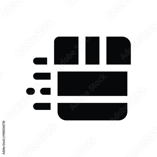 fast delivery glyph icon. Strong and solid vector icon for websites, mobile interfaces, presentations, and visual branding. High quality and easy to edit.