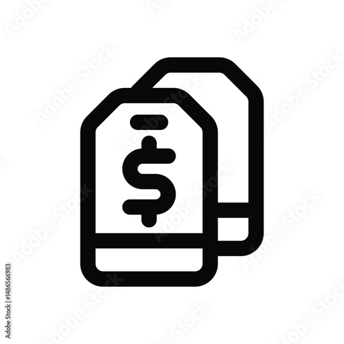 price tag line icon. Clean and minimalist vector icon for websites, mobile apps, presentations, and logos. Fully scalable and customizable for any project.