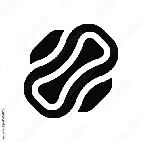 sanitary pad glyph icon. Strong and solid vector icon for websites, mobile interfaces, presentations, and visual branding. High quality and easy to edit.