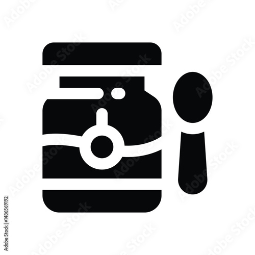baby food glyph icon. Strong and solid vector icon for websites, mobile interfaces, presentations, and visual branding. High quality and easy to edit.