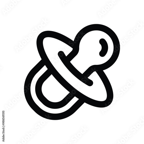 pacifier line icon. Clean and minimalist vector icon for websites, mobile apps, presentations, and logos. Fully scalable and customizable for any project.