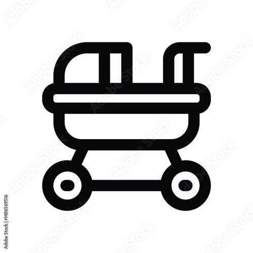 baby stroller line icon. Clean and minimalist vector icon for websites, mobile apps, presentations, and logos. Fully scalable and customizable for any project.