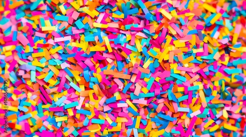 Colorful Paper Confetti Texture Background Bright Rainbow Festive