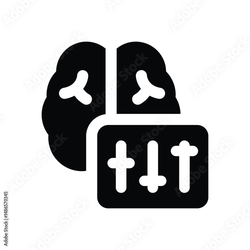 mental control glyph icon. Strong and solid vector icon for websites, mobile interfaces, presentations, and visual branding. High quality and easy to edit.