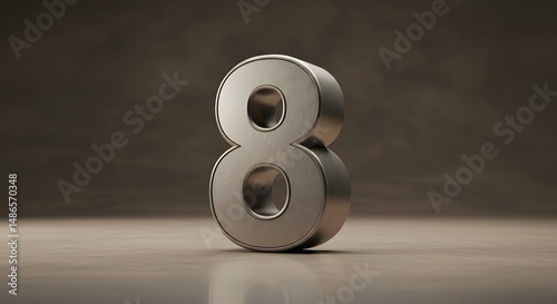 3d render of a number 8
