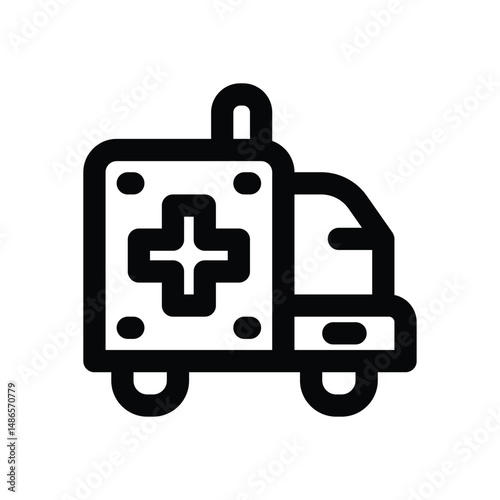 ambulance line icon. Clean and minimalist vector icon for websites, mobile apps, presentations, and logos. Fully scalable and customizable for any project.