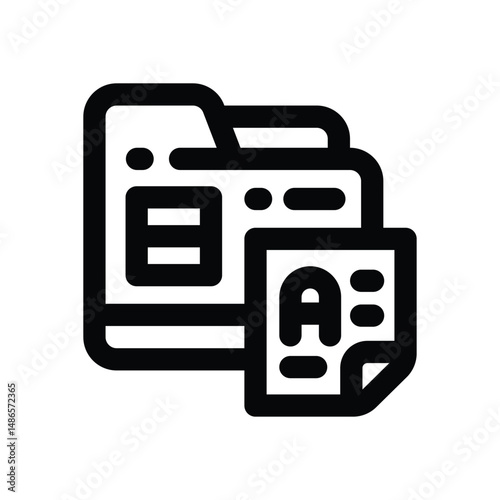 folder line icon. Clean and minimalist vector icon for websites, mobile apps, presentations, and logos. Fully scalable and customizable for any project.